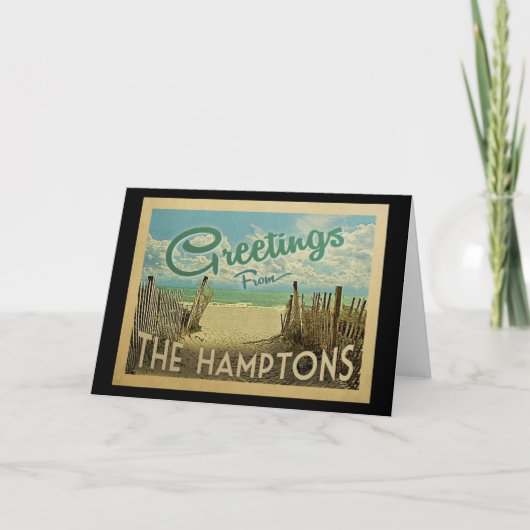 Carte Le Hamptons Beach Vintage voyage (Devant)