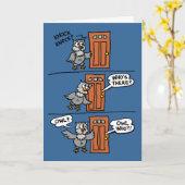 Carte Le hibou de bande dessinée de Halloween de coup de (Fleur jaune)