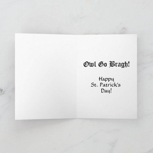 Carte Le hibou de St Patrick (Intérieur)