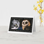 Carte Le hibou et le minou - art de Bonorand (Fleur jaune)