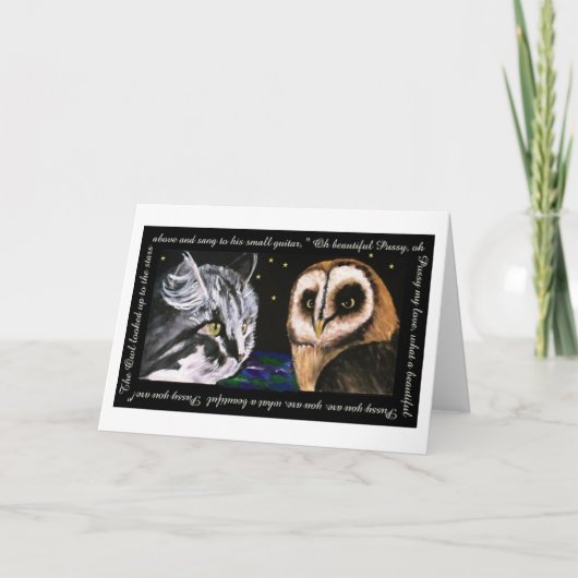 Carte Le hibou et le minou - art de Bonorand (Devant)