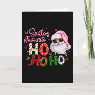 Carte Le Ho Ho Ho préféré du Père Noël Rose de Noël