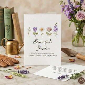 Carte Le jardin de grand-père 5 Fleur de naissance du mo