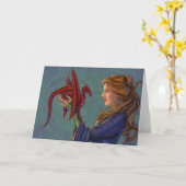 Carte Le jeune dragon rouge (Fleur jaune)