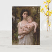Carte Le Jeune Frere (le petit frère) Bouguereau (Fleur jaune)