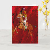 Carte Le joueur de polo (Fleur jaune)