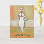 CARTE LE JOUEUR DE TENNIS (Fleur jaune)