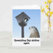 Carte Le jour de Groundhog frappe encore (Fleur jaune)