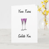 CARTE LE JOUR DE LA MÈRE, VOTRE SALUT DE JUMEAUX VOUS A (Fleur jaune)