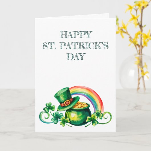 Carte Le jour de la Saint-Patrick à l'aquarelle (Fleur jaune)