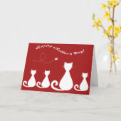 Carte Le jour de mère : Chat et chatons de mère (Fleur jaune)