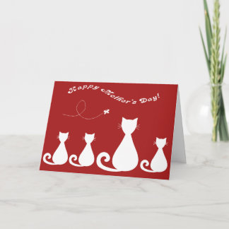 Carte Le jour de mère : Chat et chatons de mère