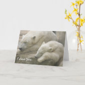 Carte Le jour de mère d'ours blanc (Fleur jaune)