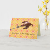 Carte Le jour de mère drôle "léchez batteurs" (Fleur jaune)