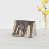 Carte Le jour de mère (éléphant de bébé) (Fleur jaune)