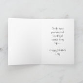 Carte Le jour de mère heureux à l'épouse du mari (Intérieur)