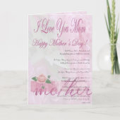 Carte Le jour de mère heureux de la fille (Devant)