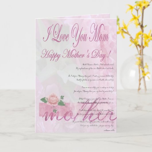 Carte Le jour de mère heureux de la fille (Fleur jaune)