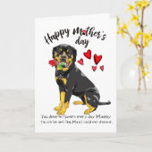 Carte Le jour de mère heureux de votre rottweiler (Fleur jaune)