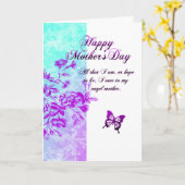 Carte Le jour de mère heureux (pourpre) (Fleur jaune)