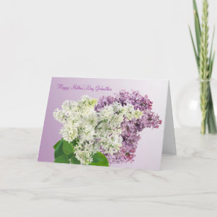 Carte Le jour de mère. Marraine. Le lilas fleurit la