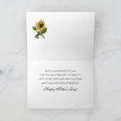 Carte Le jour de mère pour tante Superb Sunflower Card (Intérieur)