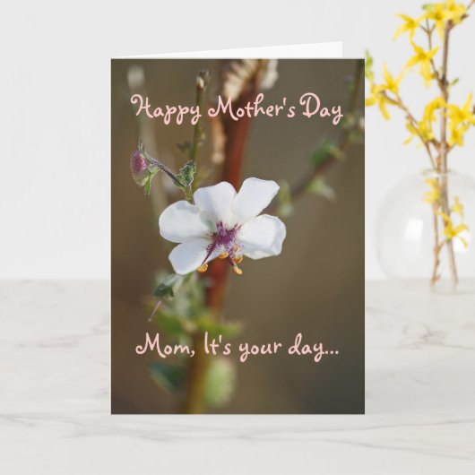 Carte Le jour de mère, sentimental (Fleur jaune)