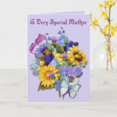 Carte Le jour de mère spécial (Fleur jaune)