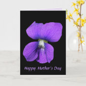 Carte Le jour de mère violet pourpre (Fleur jaune)