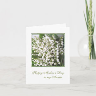 Carte Le jour de Mother. Auntie. Flowers. Lily de la Val