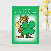 Carte Le jour de premier St Patrick du bébé (Fleur jaune)