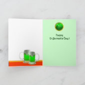 CARTE LE JOUR DE SAINT PATRICK CAT WITH GREEN IRISH (Intérieur)
