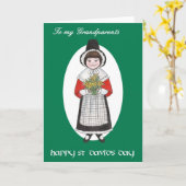 Carte Le jour de St David, costume de Gallois, pour le (Fleur jaune)