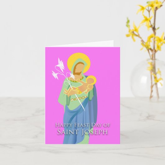 Carte Le jour de St Joseph, conception abstraite aux (Fleur jaune)