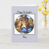 Carte Le jour de St Joseph heureux bleu (Fleur jaune)