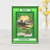 Carte Le jour de St Patrick, château de cajolerie (Fleur jaune)