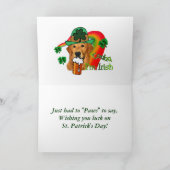 Carte Le jour de St Patrick de golden retriever (Intérieur)