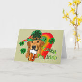 Carte Le jour de St Patrick de golden retriever (Fleur jaune)