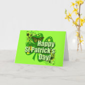 Carte Le jour de St Patrick heureux (Fleur jaune)