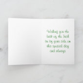 Carte Le jour de St Patrick heureux avec l'humour drôle (Intérieur)