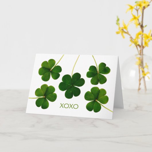 Carte Le jour de St Patrick pour le mari, shamrocks de (Fleur jaune)