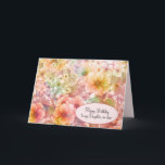 Carte Le jour de Summer Cosmos pour Daughter-in-law<br><div class="desc">Soft orange,  rose et yellow cosmos floral design for daughter-in-law Text on front can be edited.</div>