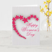 Carte Le jour des femmes heureuses avec le coeur de (Fleur jaune)