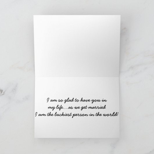 CARTE LE "JOUR DU MARIAGE" MARIAGE EN GROOM/GROOM EN MAR (Intérieur)