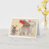 Carte Le jour en mouvement des éléphants (Fleur jaune)