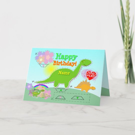 Carte Le Joyeux Anniversaire Dino 3d Nomme A Coupe Et Zazzle Be
