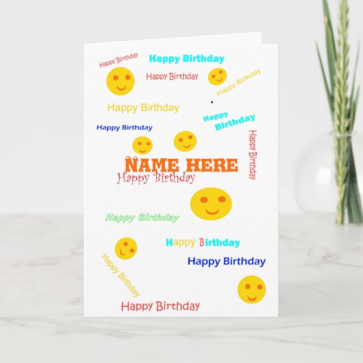 Carte Le joyeux anniversaire, un bon nombre de périodes, (Devant)