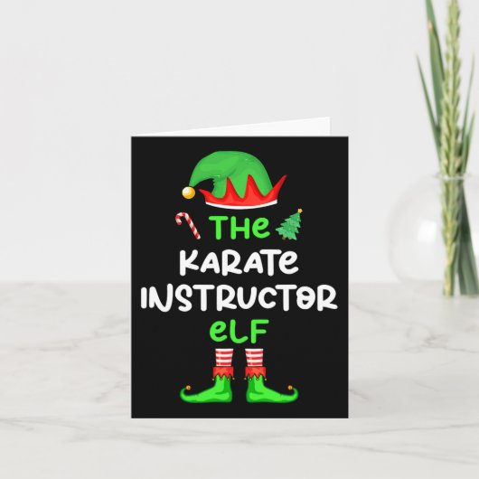 Carte Le Karate Instructor Elf Christmas Matching Pajam (Devant)
