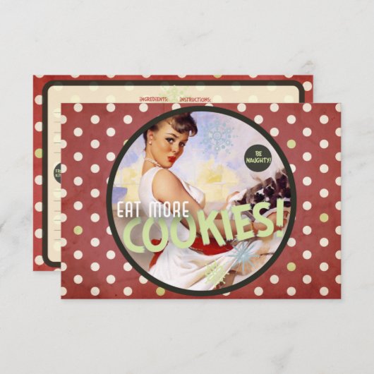 Carte Le Kitsch Bitsch : Soyez Naughty ! Mangez Plus De (Devant / Derrière)