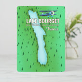 Carte Le lac Bourget France belle affiche de voyage (Debout devant)